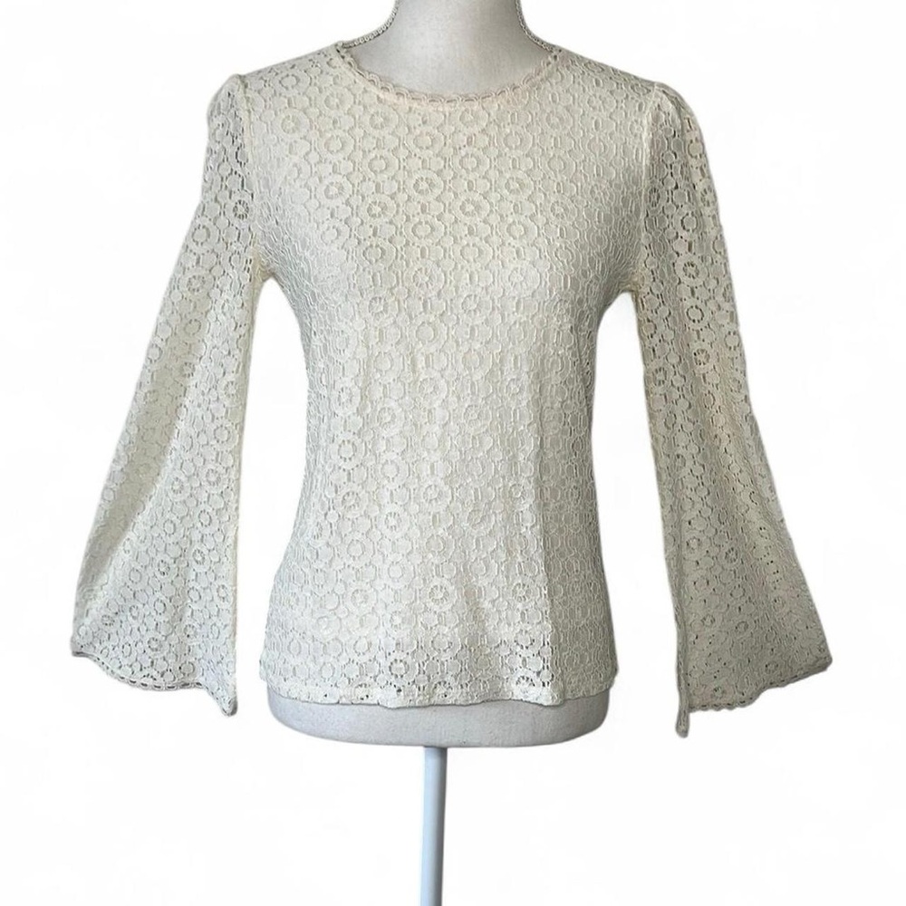 Banana Republic Crochet Bell Sleeve Top